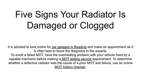 Signs Of A Clogged Radiator