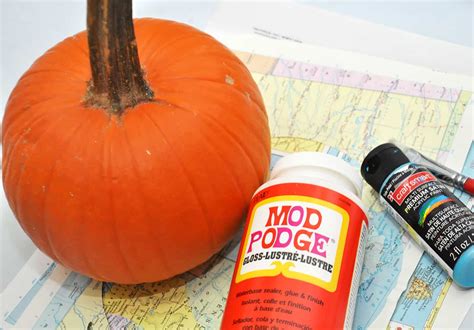 Make Mod Podge Pumpkins with Maps! - Mod Podge Rocks