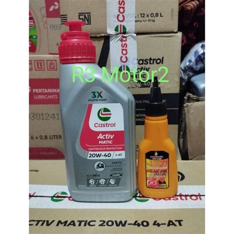 Jual PAKET OLI CASTROL MATIC ACTIV 0 8L 20W 40 PLUS GARDAN PETROASIA