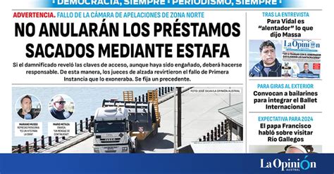 Diario La Opini N Zona Norte Tapa Edici N Impresa Del Mi Rcoles De