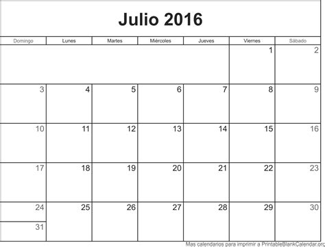 Julio 2016 Calendario Para Imprimir Calendarios Para Imprimir