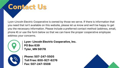 Contact Us Lyon Lincoln Electric Cooperative Inc