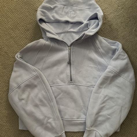 Lululemon Light Blue Scuba Half Zip Size 4 Depop