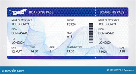 Aerial Boarding Pass. Plane Ticket Design. Airplane Template ...