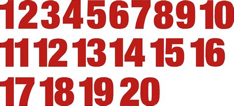 Amazon Reflective Red Vinyl Numbers Stickers 1 20 1 Of Each