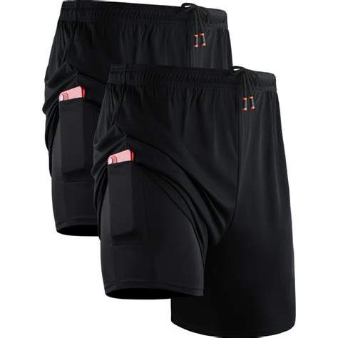 Cadmus Men's 2-in-1 XL Running Shorts, Dry Fit, Pockets & Liner, 2 Pack, Black - Walmart.com