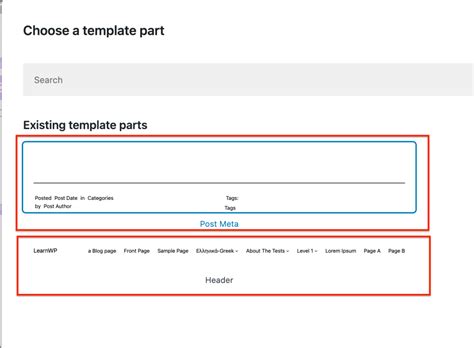 template part block documentation wordpressorg