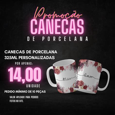 Promoção Canecas de Porcelana 325ml Canecaria Printis Canecas