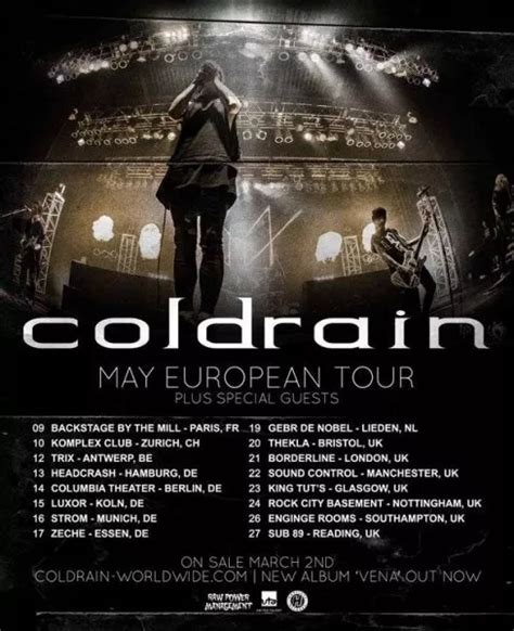 coldrain en concert en France et en Belgique au mois de mai