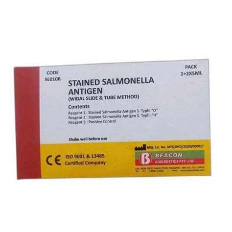 Widal Stained Salmonella Antigen Set At Rs Piece Typhoid Test Kit