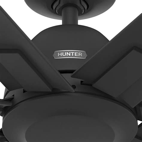 Hunter Downtown 60 In Matte Black Indooroutdoor Ceiling Fan Wall Mounted With Remote 7 Blade