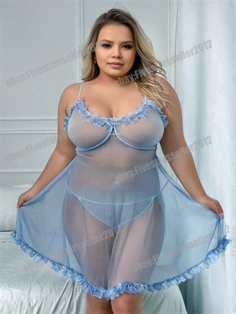 Women Lace Sexy Lingerie Nightwear Babydoll Sleepwear Bodysuit Dress Plus Size EBay