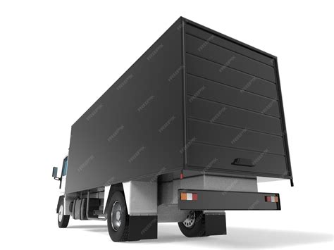 Desenho Traseira De Caminhão - Ilustração 3D da vista traseira de um caminhão comercial leve vazio com ...