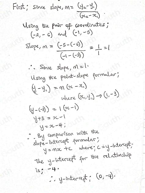 Solved: The table below shows the relationship between x and y. What is ...