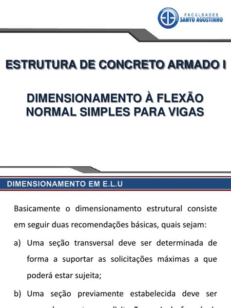 Dimensionamento De Vigas A Flexão Pdf Pdf Flexão Física