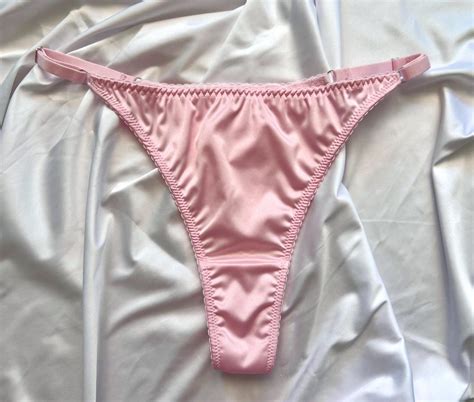 Baby Pink Satin String Panty Sexy Gift Bikini Silk Thong Etsy