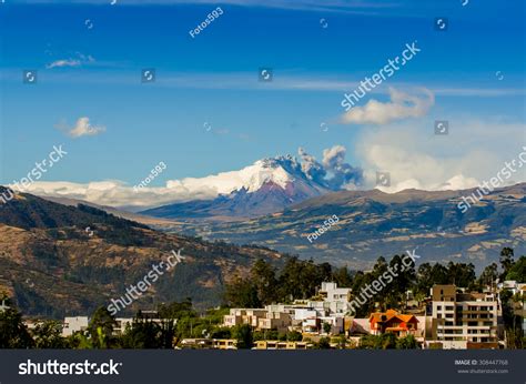 Ash Clouds Blast Eruption Cotopaxi Volcano Stock Photo