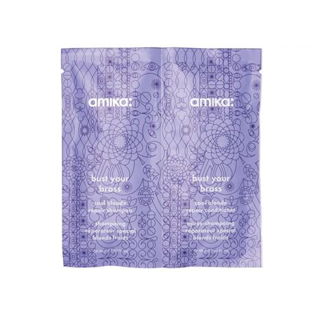Amika Bust Your Brass Cool Blonde Repair Shampoo Conditioner Duo Sample In Canada Us