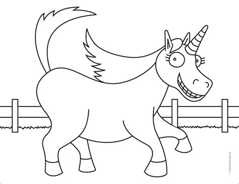 Easy How to Draw Thelma the Unicorn Tutorial and Coloring Page