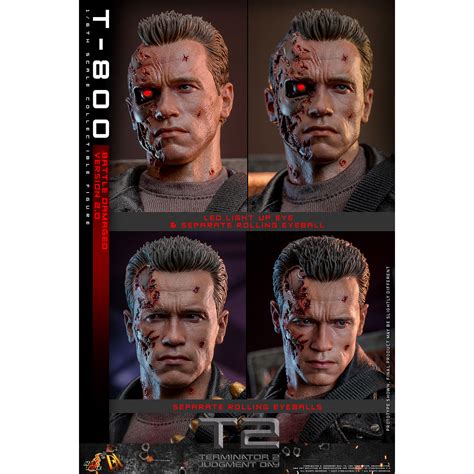 Terminator Judgment Day T Battle Damaged Version Scale Figure Hot Toys Dx
