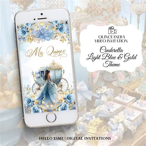 Cinderella Sweet 16 Quince Invitation Animated Invitation Etsy