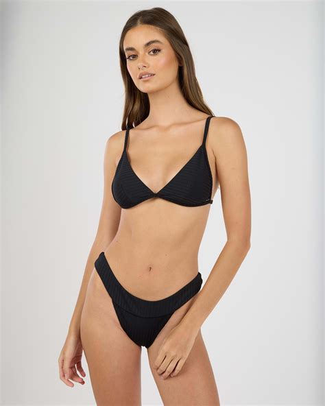 Shop Rip Curl Premium High Leg Cheeky Bikini Bottom In Black Fast Shipping Easy Returns