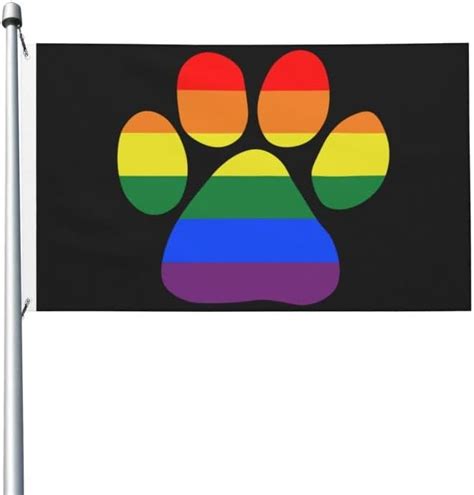 Lgbt Gay Lesbian Furry Paw Pride Rainbow Flag X Ft Double Sided Printing Garden Flag Outdoor