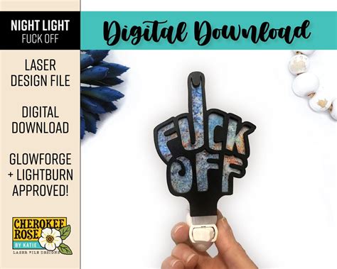 Middle Finger Night Light Fuck Off Laser Cut File Digital File Only