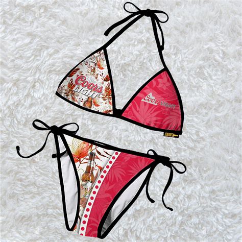 Coors Light Pink Flower Triangle Beach Bikini Tw Hearthtops Store