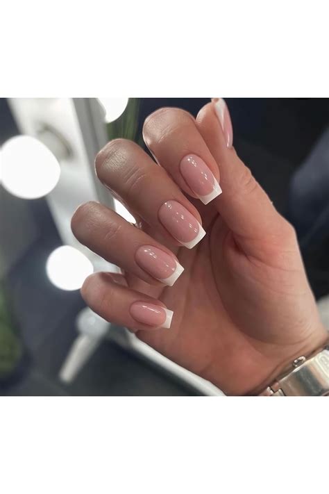 RubaTrend Kalıcı Nude Renk Beyaz Frenchli Takma Tırnak Seti Fiyatı Yorumları Trendyol