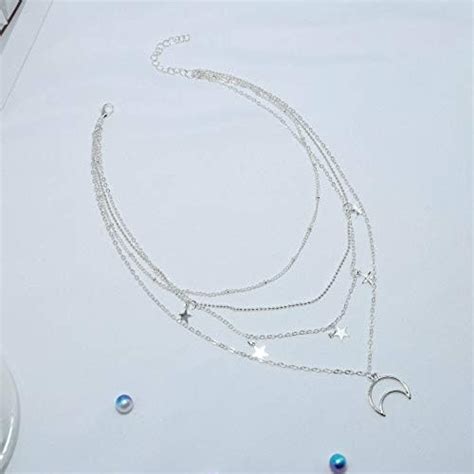 TseenYi Collier ras du cou bohème multi rangs avec pendentifs en forme