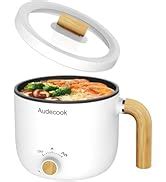Amazon Audecook Hot Pot Electric With Steamer L Portable Mini