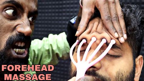 Relaxing Forehead Massage With Rolling Comb Head Scratching With 3d