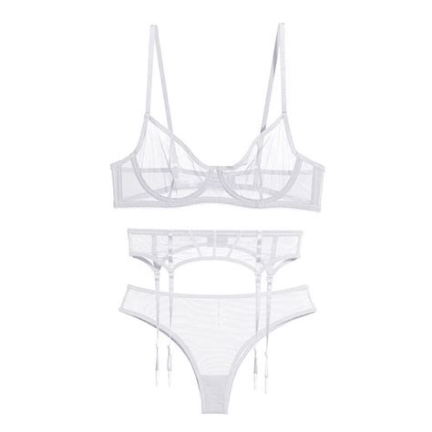 Womens Sexy Bra Sets Lace Lingerie Set Crotch Less See Etsy