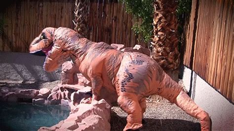 Dinosaur Girl Inflatable Costume Naked Inside Reveal With Anastasia Pierce Anastasia Pierce