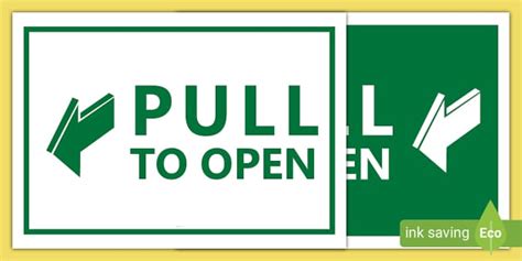 Pull To Open Door Sign Posters Professor Feito Twinkl