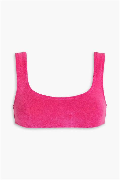 Solid Striped Elle Terry Bikini Top The Outnet