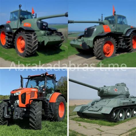 Совместили легендарный Танк т 34 и трактор | Пикабу