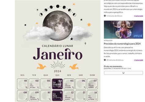 Calend Rio Lunar De Janeiro Sites Para Ver As Fases Da Lua Do M S