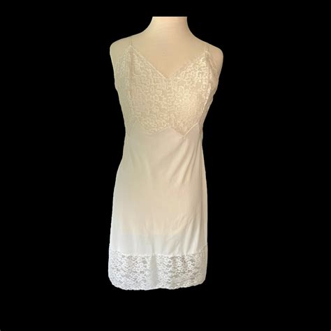 Vintage Gotham Lingerie Nylon Full Slip Dress White S Gem
