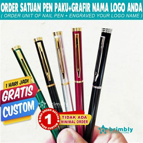 Jual Pulpen Custom Nama Pulpen Paku Medium Free Custom Pulpen