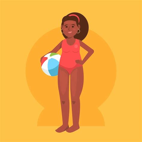 Premium Vector Flat Isolated Girl In Bikini Set