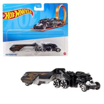 Caminhão Em Miniatura Hot Wheels Rad Rider Rig Track Fleet Mattel Caminhões Motos e Ônibus