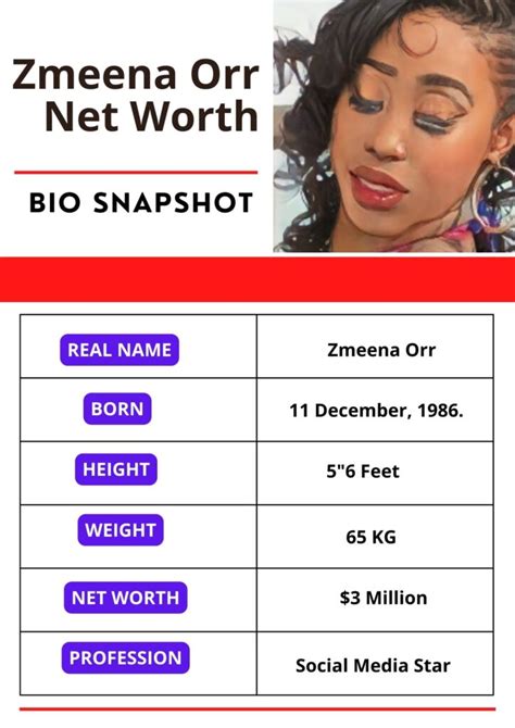 Zmeena Orr Net Worth Age Height Personal Life And More