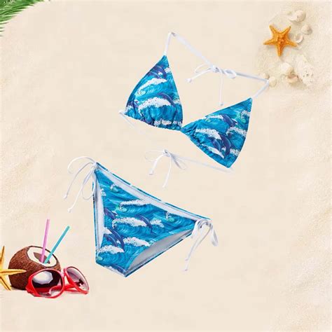 Hiii Two Pieces Adult Women Sexy Spaghetti String Bikini Top And Bottom SummerVacation Swimming