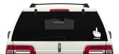 Mature Car Sticker Decal Fuck Cancer Sticker Flipping Off Etsy