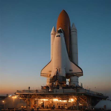 space shuttle  top   building   sky background premium ai