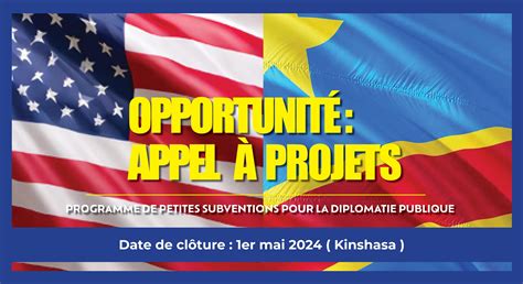 lAmbassade des Etats Unis à Kinshasa lance un appel à proposition des