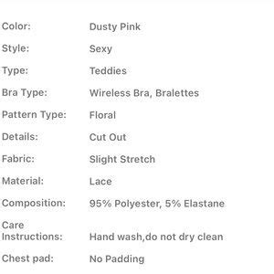 Intimates Sleepwear Floral Lace One Shoulder Cut Out Wireless Lingerie Set Poshmark