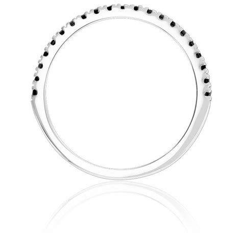 Bague Half Eternity Diamants Noirs Or Blanc Aurora Ocarat